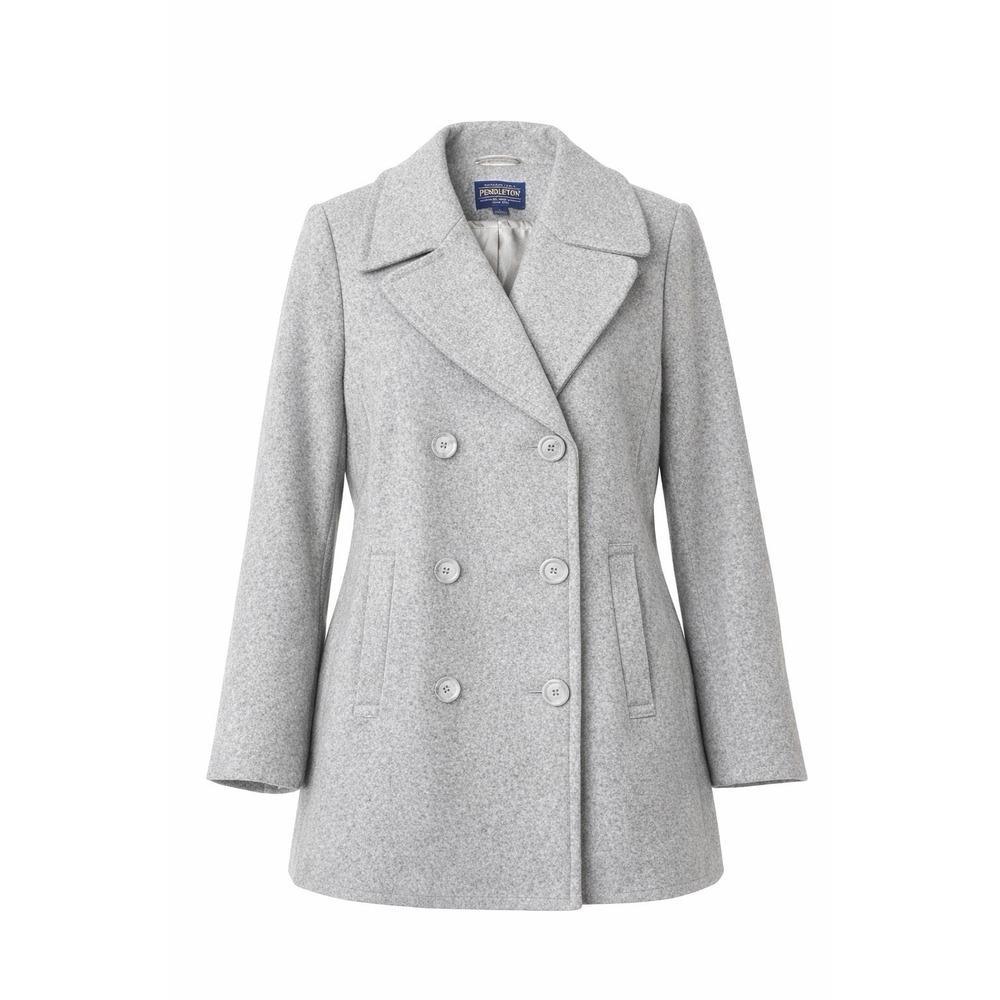 Pendleton Women's Wool‎ Peacoat Jacket Gray Double Breasted Size Large